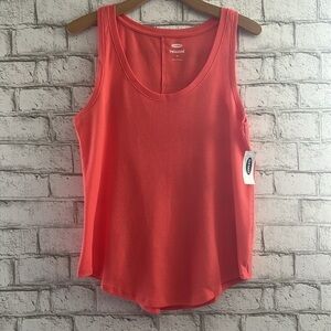 NEW!!! Old Navy Short Sleeve Waffle Sleep Tank Coral  Size Medium